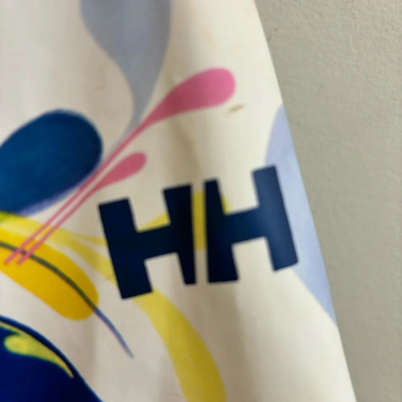 HELLY HANSEN Sz S Moss  Floral Hooded Pockets Drawstring Rain Coat Jacket NWOT - Picture 11 of 13